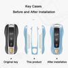 Car Key Paint Case Bordeaux Red Shell Replacement for Porsche Cayenne Mancan Panamera 911 718 Boxster Cayman Taycan 2010-2024