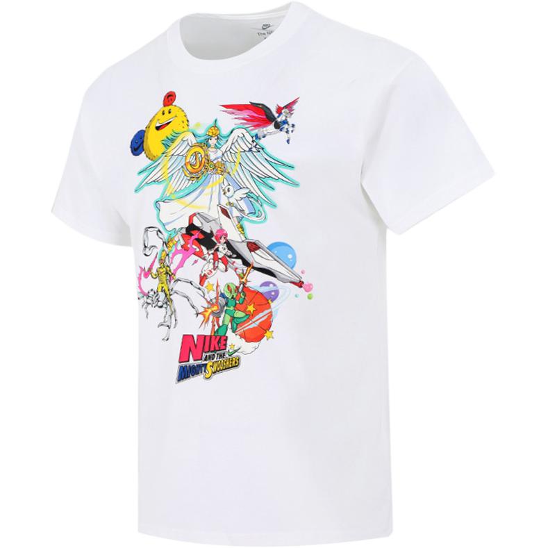 Nike Sports Running Casual Print Crew Neck T-Shirt Men Tops White DM7917-100