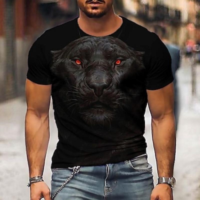 Men's Unisex Animal Graphic Prints T Shirt Short Sleeve T Shirt 3D Print Crew Neck Shirt Sports Designer Casual Outdoor Street Daily