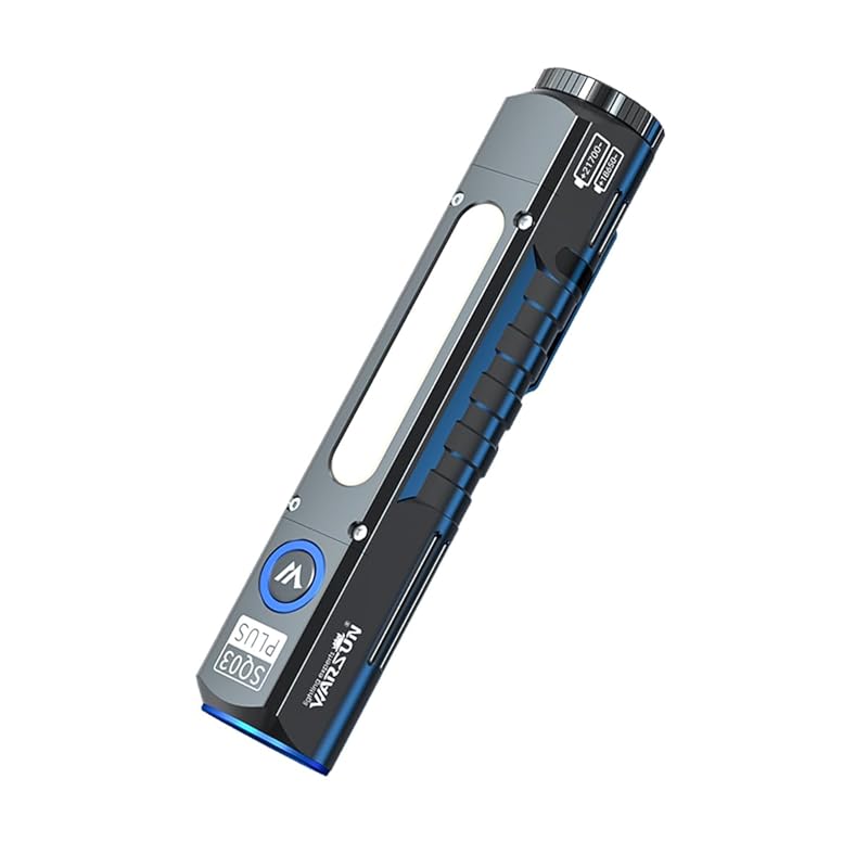 

[Warsun SQ03] Small EDC flashlight, rechargeable flashlight, LED flashlight, 1000 lumens, compact flashlight, side light, back clip, with magnet, for