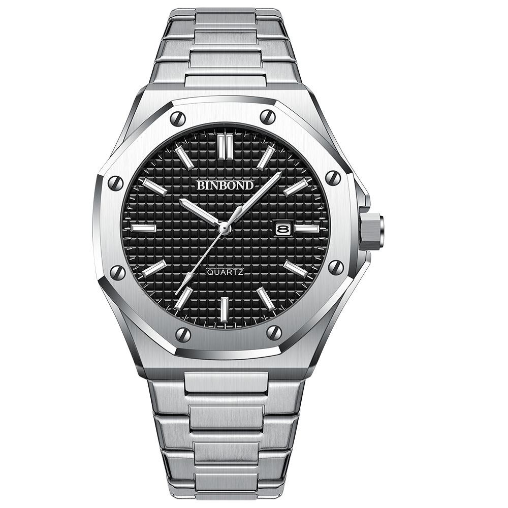 BINBOND Men s Waterproof Leather Strap Fashion Business Watch