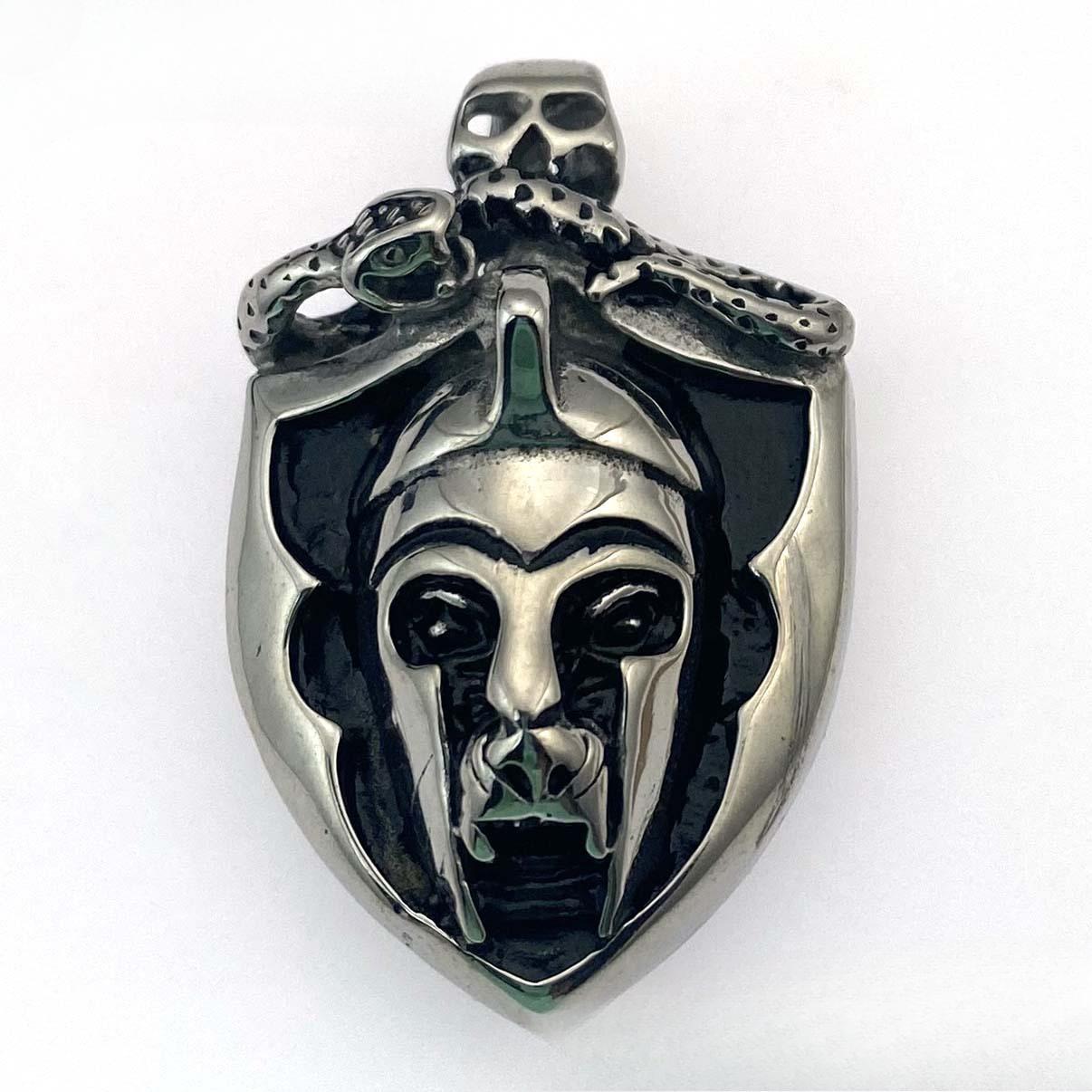 

Уличный винтажный кулон из нержавеющей стали с изображением египетского фараона и черепа змеи, ожерелье из титановой стали, цепочка для свитера