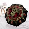 1pc Mayan Calendar Aztec Sun Automatic Folding Umbrella, Lightweight Retractable Compact Travel Umbrella, 8-Rib Sturdy Frame147