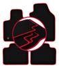 Alfombrillas de terciopelo con borde rojo para: Lancia Ypsilon III hatchback (2011-)