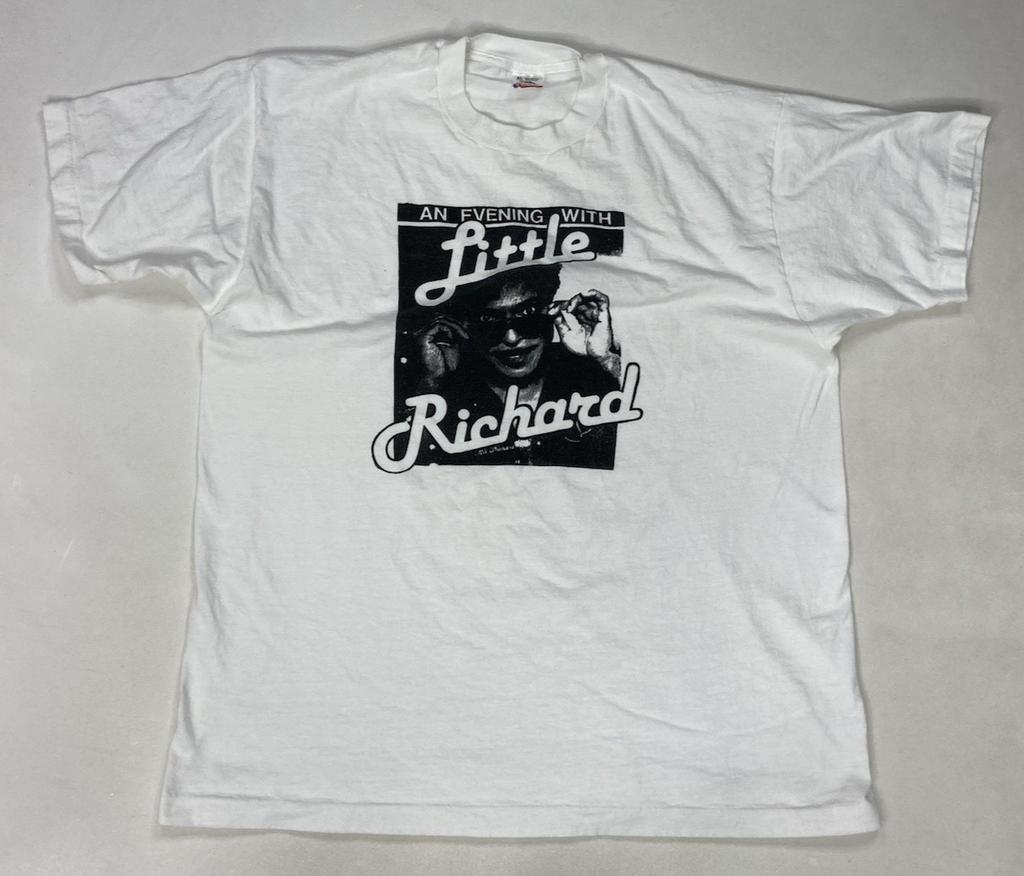 VINTAGE Little Richard Grafik T-Shirt Herren XL Weiß USA Musik 90er Single Stitch