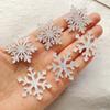 6PCS Colorful Glitter Silver Christmas Snowflakes Head Flat back Acrylic Sheet Miniature Pattern Applique DIY Decor Art Crafts