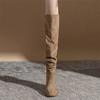 Fashion Women Long Boots Sexy High Heels Suede Lace Up Over The Knee Boots Autumn Winter Warm Shoes Female Slim Thigh High Boots Party