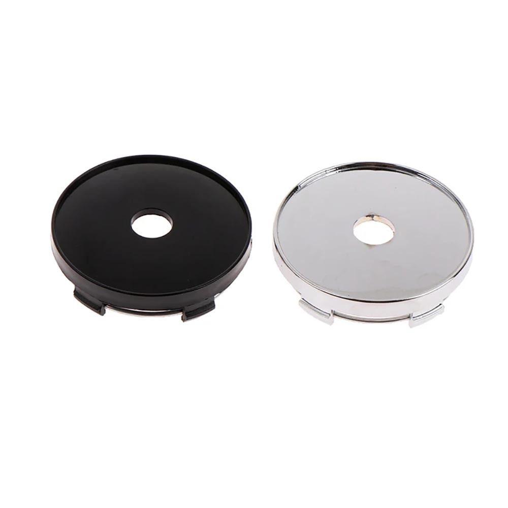 4Pcs Wheel Tire Parts Car Hub Center Covers Dust-proof ABS Plastic Hub Center Cover Black Silver Vehicle Rims Wheel Hubcap