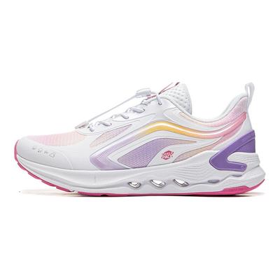 Li Ning Kinder Laufschuhe Bequem Langlebig Lässig Schlicht Kinder Sneaker Standard-Weiß Pfirsichblüten-Rosa Hell-Iris-Lila YKFU096-2