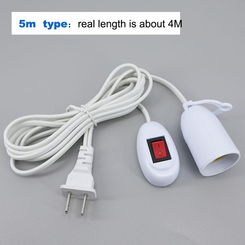 

2 м/4 м E27 цоколь Универсальный выключатель Кнопка светодиодной лампы Кабель питания Удлинитель гнезда Адаптер Держатель винта Аксессуары Инструменты Вилка США 4m us plug