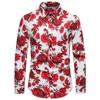 Camicia a Maniche Lunghe con Stampa Tropicale Hawaiana, Perfetta per l'Estate Casual