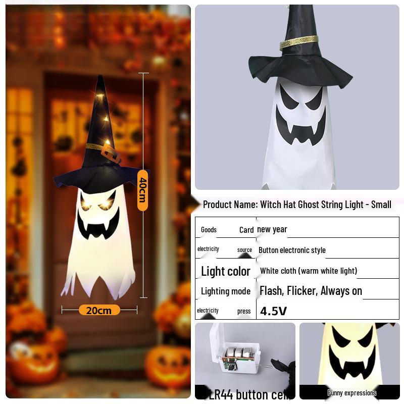 Glowing Ghost Lantern Pendant for Spooky Halloween Outdoor Decoration