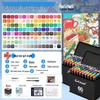Dual-Tip Art Marker Set - 120 Colors, Hard Tip, Oil-Based for Students