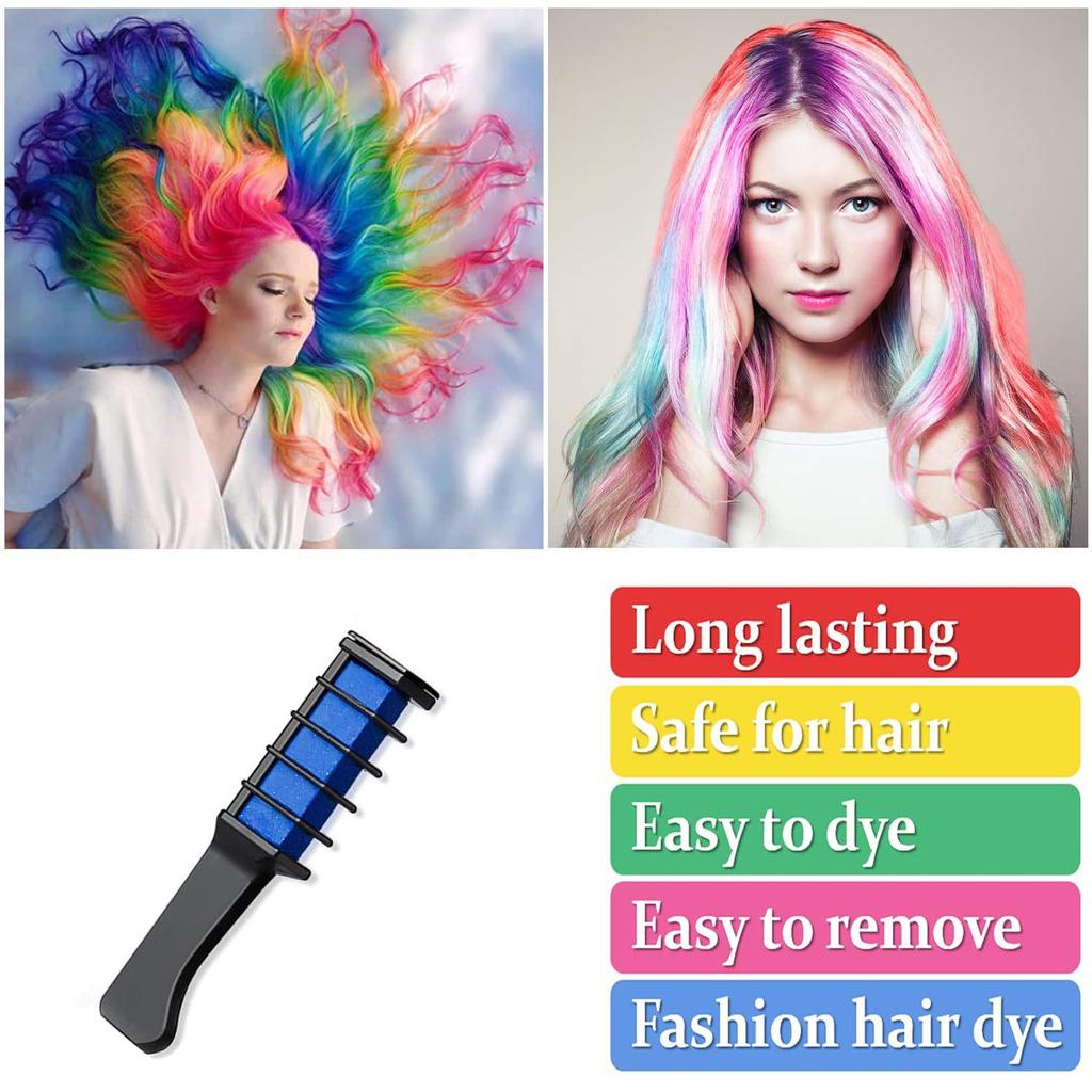 Temporary Mini Hair Dye Comb - Gentle, Non-Damaging, Easy Color Change, Scalp Massaging, Styling Tool
