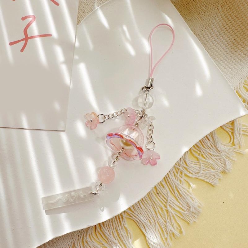 Stylish Jellyfish Wind Chime Glass Pendant Phone Decoration Portable Accessory for Nature Inspire Aesthetics Wear