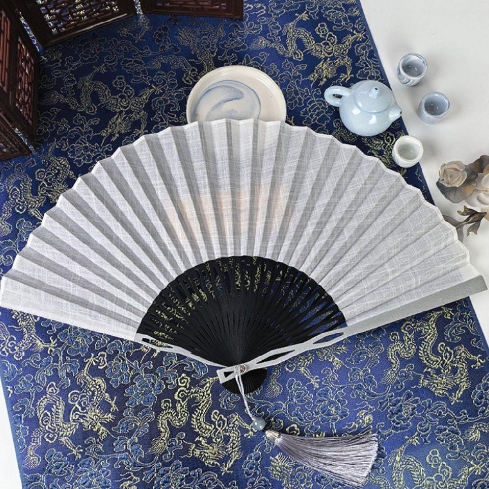 Vintage Summer Hand Fan Fabric Fan Dance Fan High-end Chinese Style Folding Fan  Home