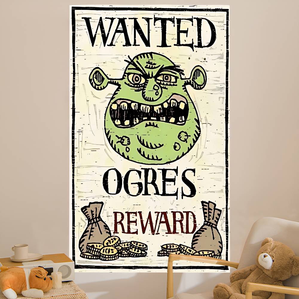 Jmg Household Supplies Unisex Cartoon Funny S-Shrek Movie Colorful Tapestry Wall Hanging Bohemian Wall Tapestries Mandala Wall Art Decor