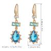 New Fashion Metal Geometric Zirconia Water Drop Earrings for Women Vintage Blue/green Long Earrings Party  Gifts