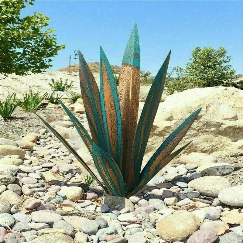 DIY Kovové umění Tequila Rustikální socha 9 listů Zahradní dvorní socha Domácí dekorace