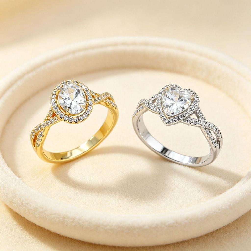 Exquisite Heart-shaped Moissanite Ring with Hollow Design - Elegant and Popular