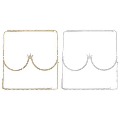 Strass Brustkette Kettenkrone Brustkette BH-Kette Sexy Bikini-BH Körperkette Schmuck Legierungsmaterial für Frauen