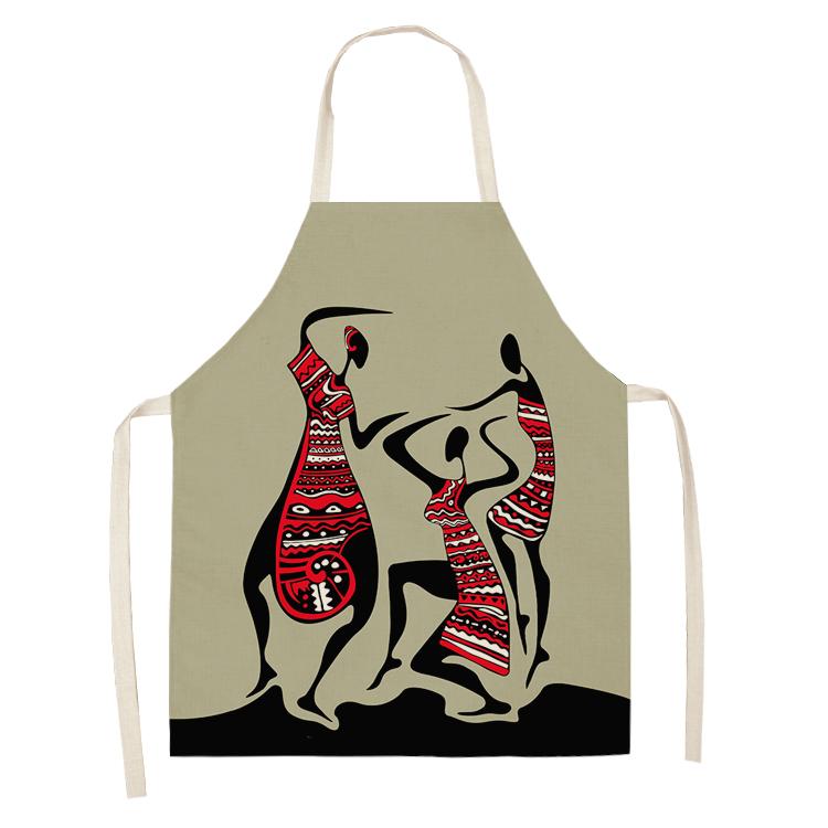 Cooking Baking Apron Home African Women's Pattern Apron Children's House Cleaning Barista Apron Men's and Women's Kitchen Apron