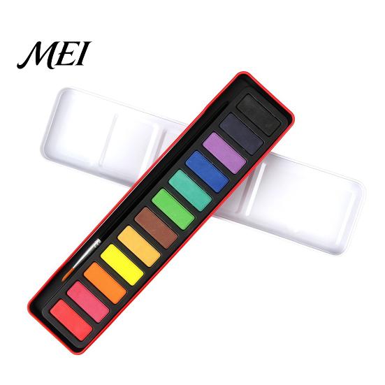 Vibrant Color Palette for Painting Portable Watercolor Paint Set, Durable Solid Gouache Pigments, Washable Fine Professional Sketching Powder