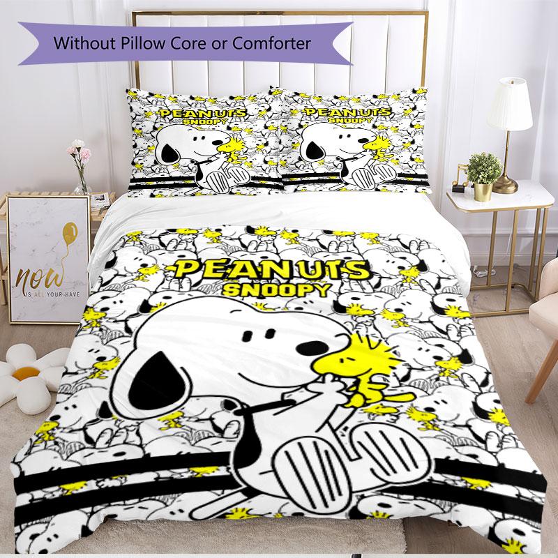 3pcs Duvet Cover Set (1*Duvet Cover + 2*Pillowcase, Without Core), Snoopy Print Soft All‑Season Bedding Set, Home Bedroom Decor Gift