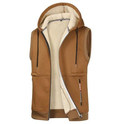 Automne Hiver Homme Laine d'Agneau Veste Gilet à Capuche Homme Gilets de Haute Qualité Marque Polaire Chaud Veste Manteaux Homme Épaissir Gilet Mâle