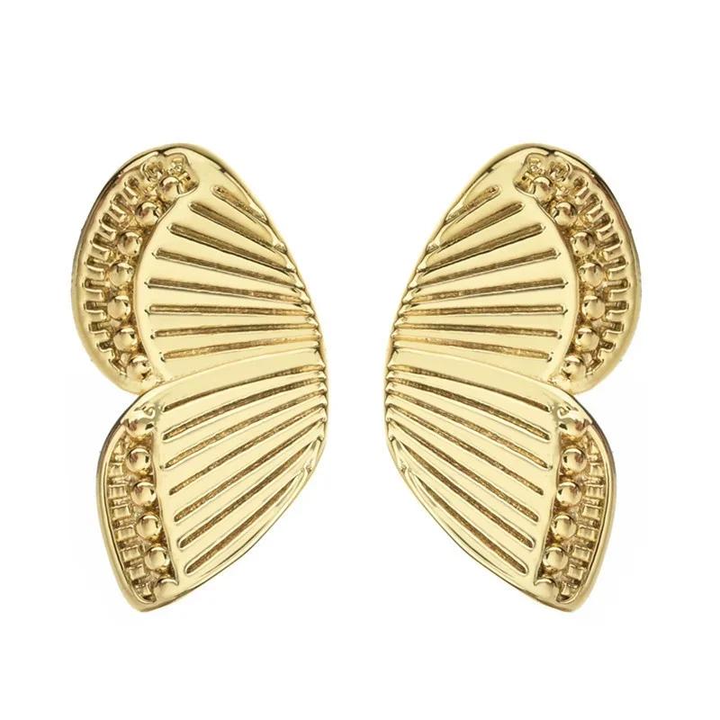 Gold Insect Butterfly Earrings Alloy Small Butterfly Earrings Simple Half Wing Earrings Gifts Accessories for Women