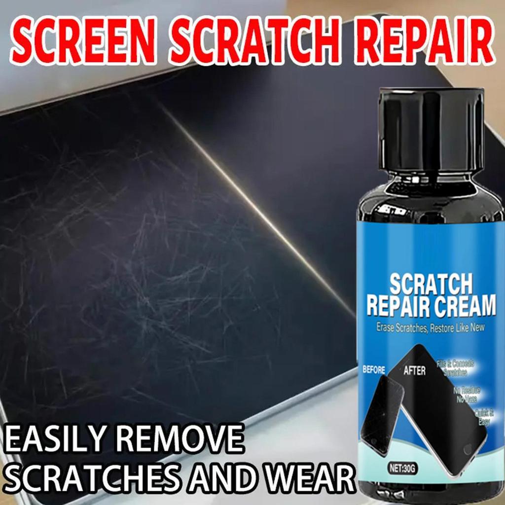 Kit Universale per Riparazione Graffi Schermo con Spugna per Smartphone Tablet Smartwatch Occhiali Lente Cera Lucidante Resina Facile da Applicare