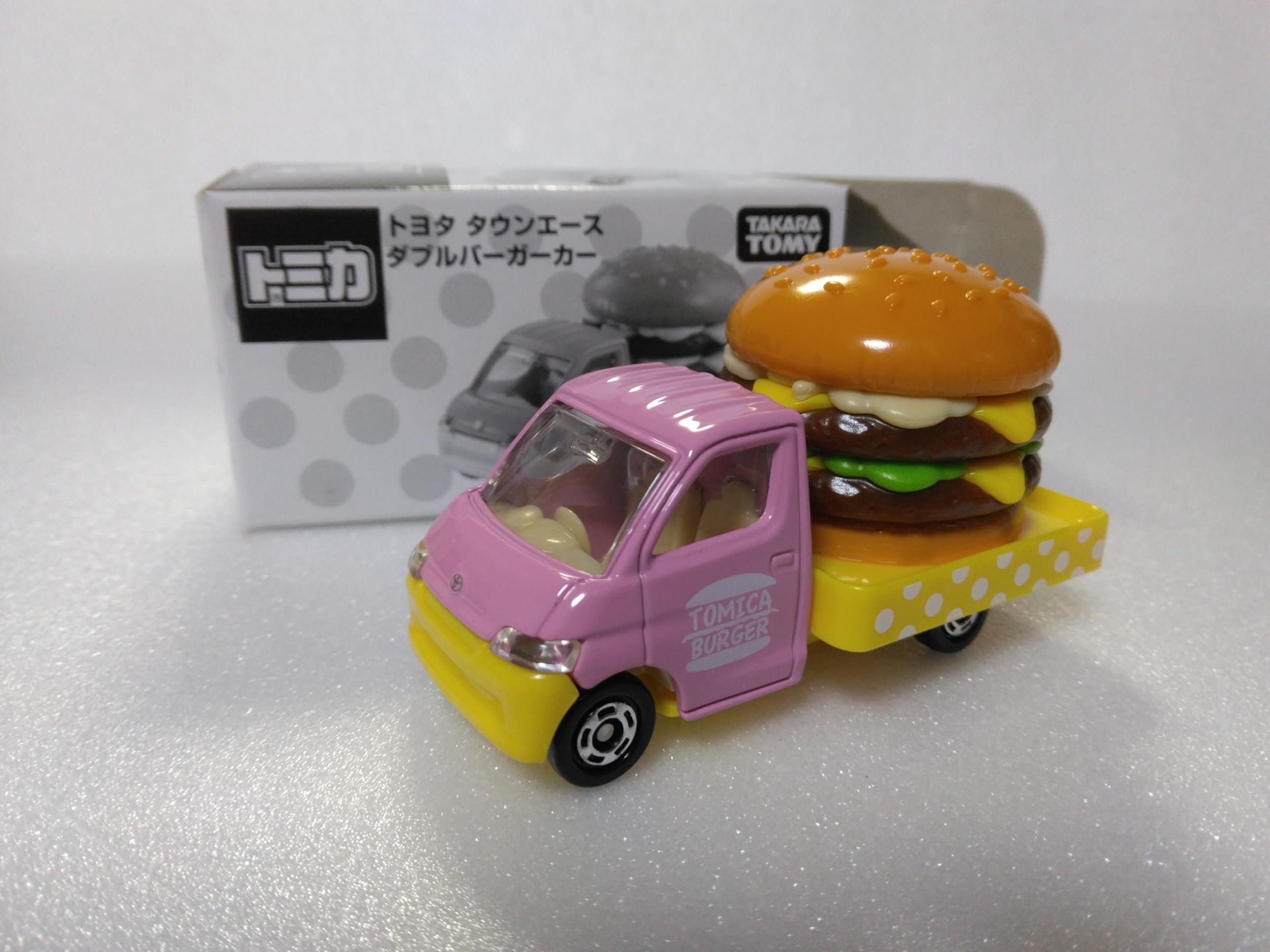 

Не для продажи, Tomica Toyota Town Ace Машина для двойных бургеров, Розовый/Желтый, Литая машина, В комплекте прозрачный кейс