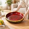 Round Solid-Wood Serving Bowl Deep Footed Wooden Handcrafted for