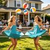 Oma-Hosen Hofspiel, Überdimensioniertes Outdoor-Wurfspiel für Erwachsene, Lustige Familienparty Aufblasbare Hosen mit Ball, Team-Challenge-Aktivität