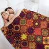 Moroccan Tile Pattern, Golden Red Throw Blanket for Winter Plaid On the Sofa Warm Luxury Designer Blankets