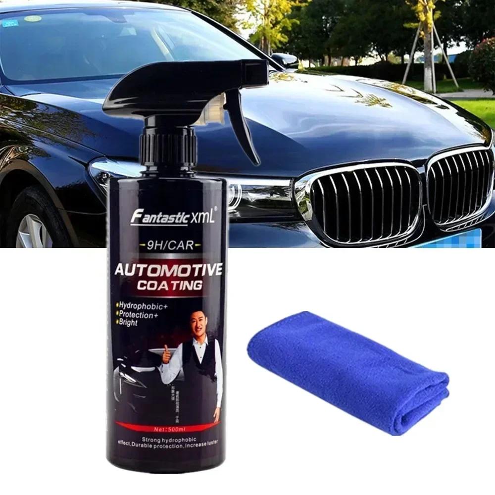 

Керамическое автомобильное покрытие, 500 мл, 9H, наножидкое стекло, кристаллическое гидрофобное водостойкое полирующее покрытие, твердость краски, воск для полировки автомобиля