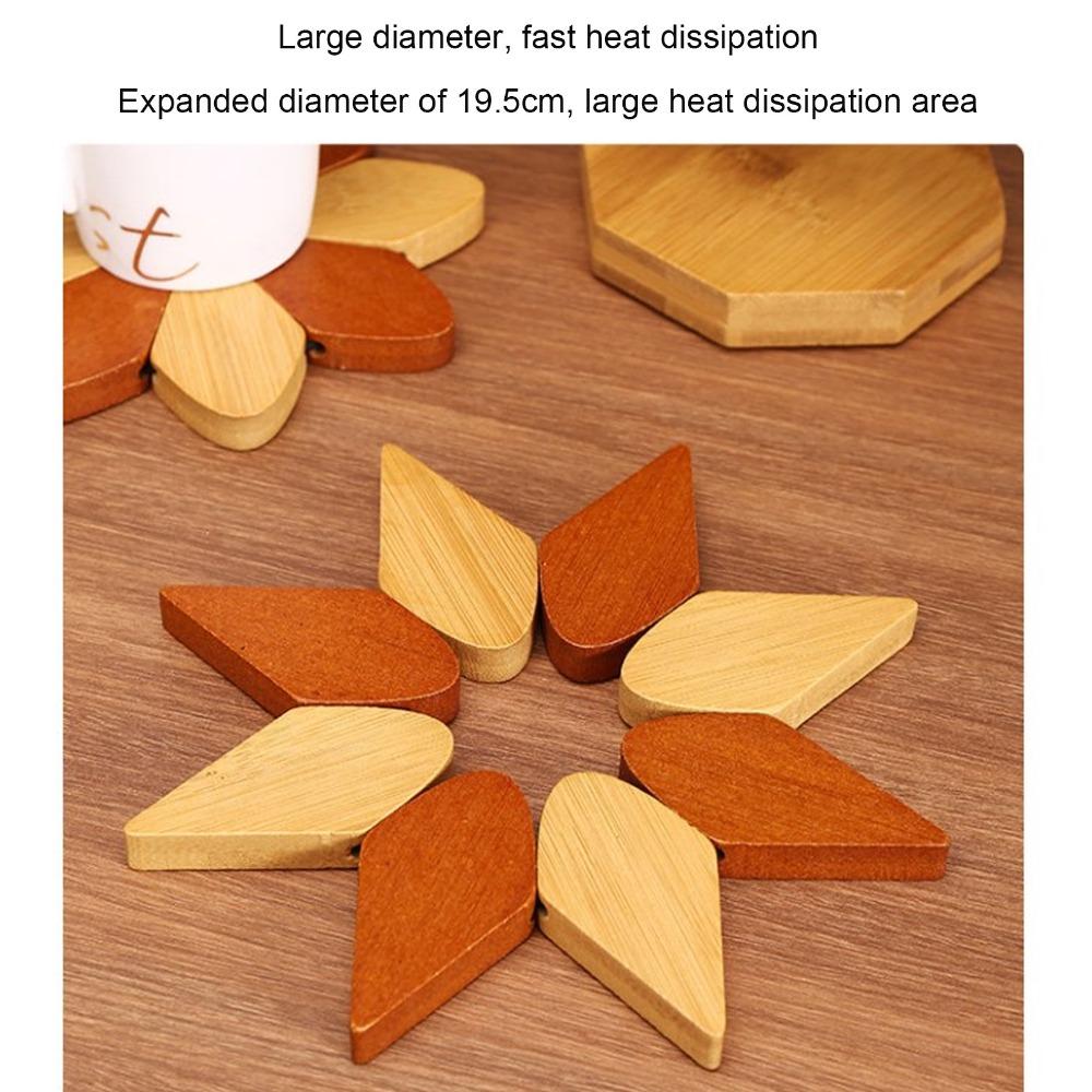 5Pcs Polished Heat Resistant Table Mat Windmill-shaped Anti-scald Pad Protective Coaster  Home  Use