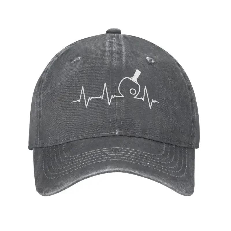Punk Unisex Cotton Table Tennis Heartbeat Baseball Cap Adult Ping Pong Adjustable Dad Hat for Unisex Women Outdoor