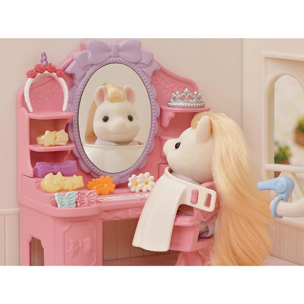 Sylvanian Families Beauty Hair Salon Playset with Styling Accessories for Dolls Ages 3+