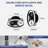 13.5 Inchs Ceiling Fan with Light White Small Ceiling Fan for Toilet/Kitchen DC Motor Fan