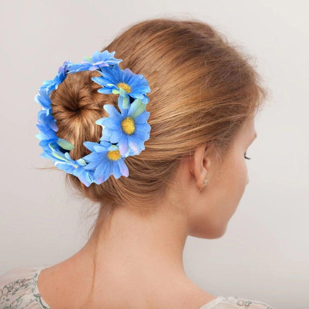 Simulace Látková Květinová Čelenka Elastické Gumičky do Vlasů Sponky Módní Čelenky Ženy Dívky