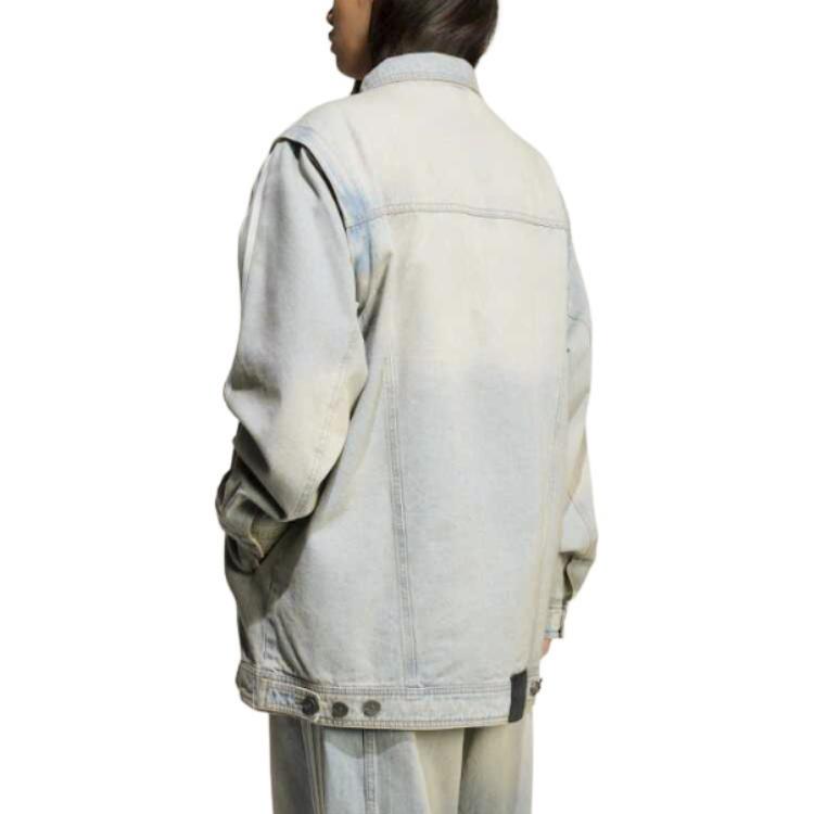 Adidas Originals Casual Polo Collar Long Sleeve Denim Jacket Women Jackets Light-Denim-Blue JX9209