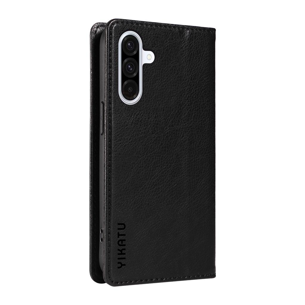 For Samsung Galaxy A56 5G Wallet Case YIKATU YK-006 Magnetic Closure Leather Phone Cover Litchi Texture