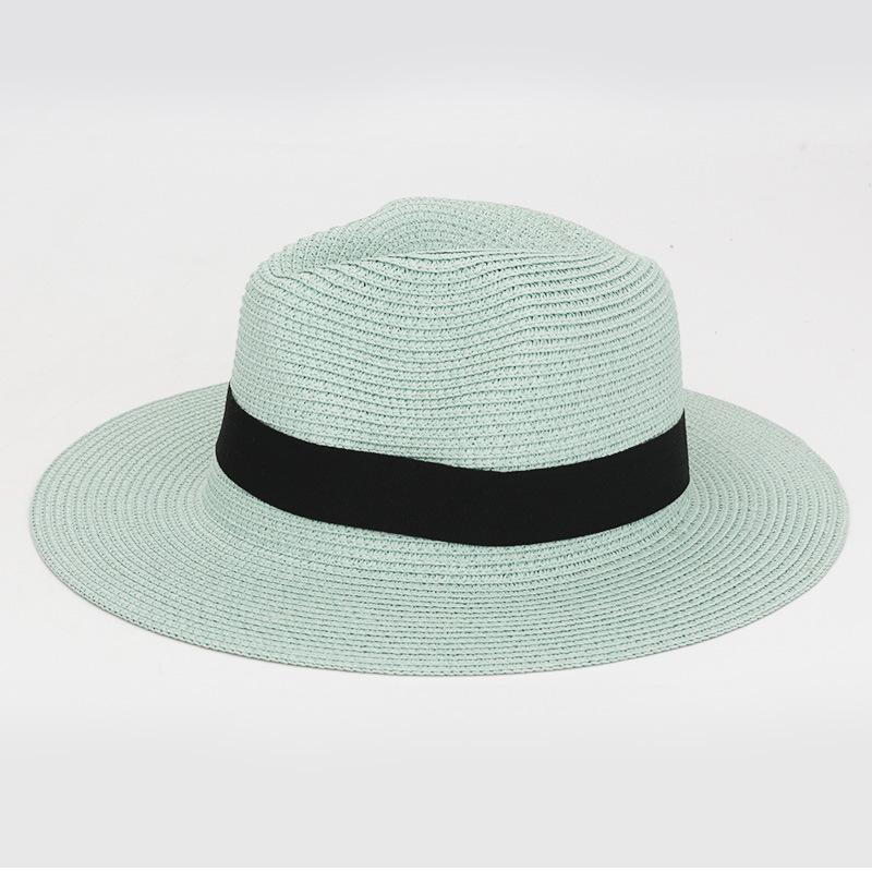 Foldable Colorful Summer Straw Hat Square Buckle Outdoor Beach Travel Breathable