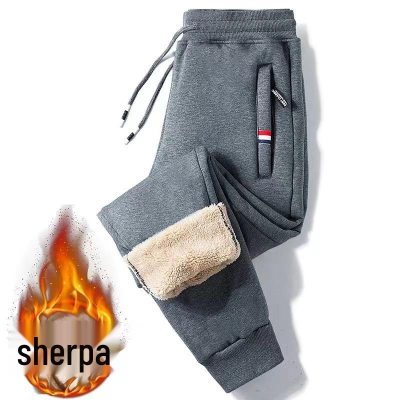 Men's Fleece-Lined Casual Plus Size Cuffed Sweatpants - Thick, Versatile, Outdoor & Trendy