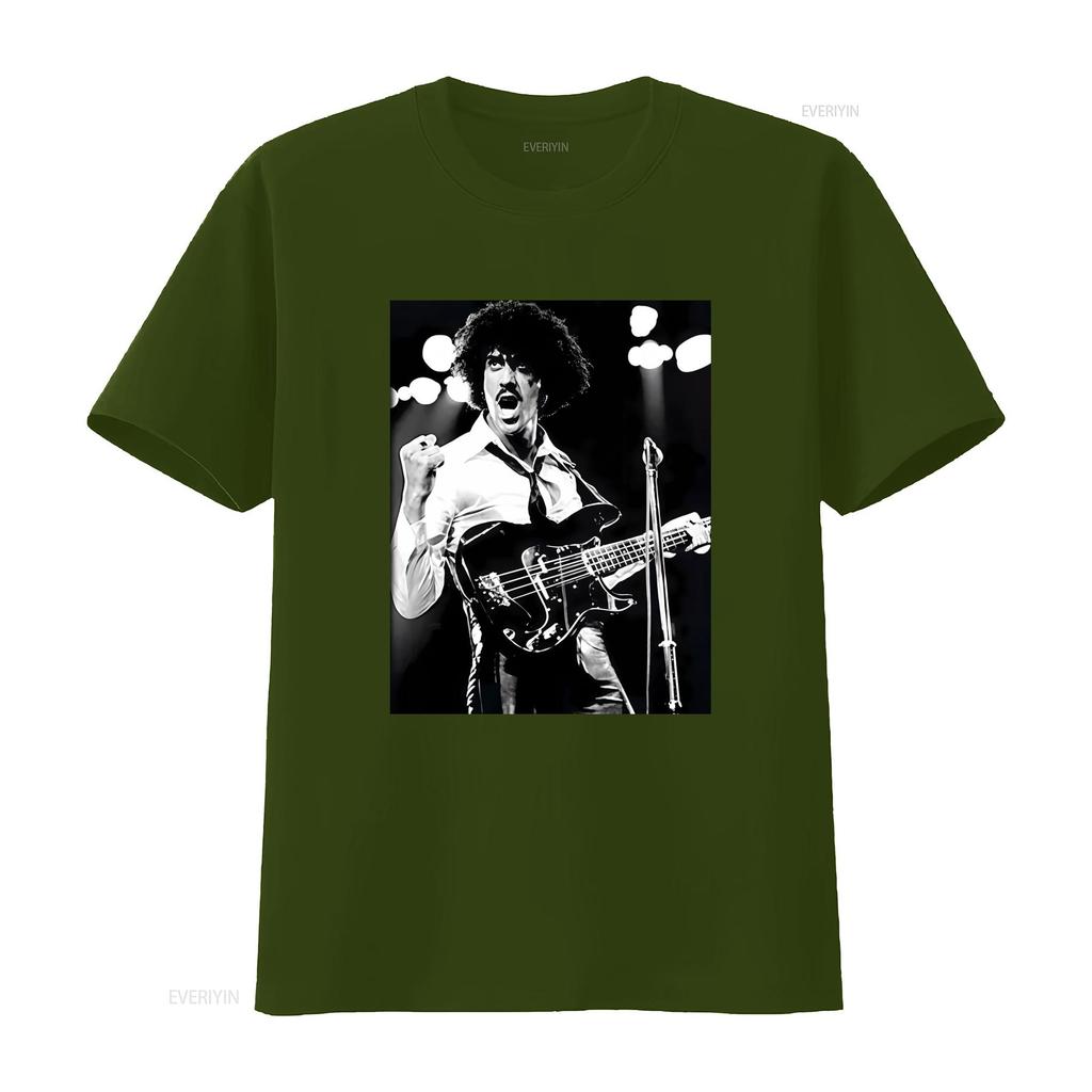 New Thin Lizzy Phil Lynott Singer Concert Style Cotton T Shirt for S 5XL UM195 vintage Washed Stretched streetwear Casual