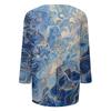 Women's Tops Three-quarter Sleeve Shirt V-neck Loose Casual Shirt Print T-shirt