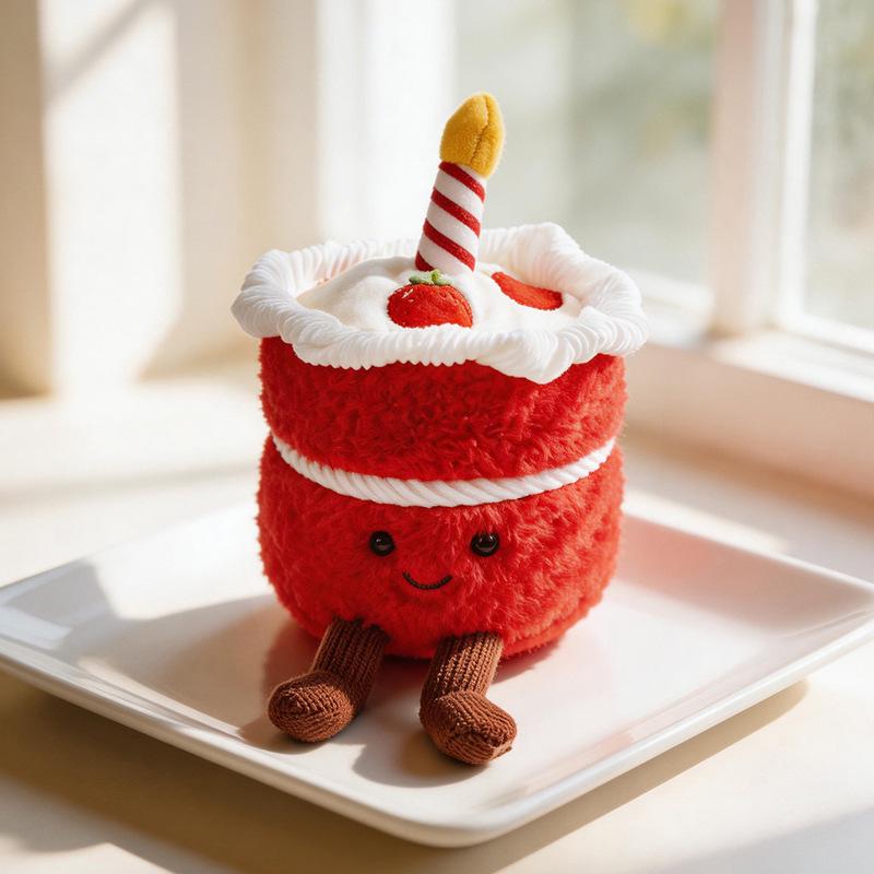 Birthday Cake Plush Toys: Strawberry Cake Figurine Dolls - Cute Holiday Gift for Girlfriend