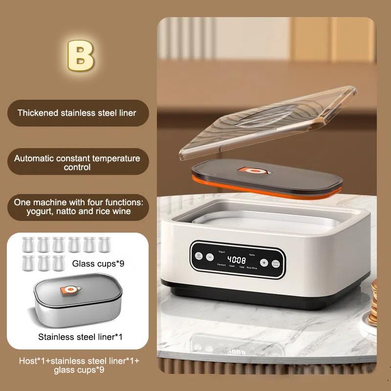 

Многофункциональная электрическая машина для ферментации йогурта, домашнее мороженое, йогуртовый пудинг, завтрак, машина для домашнего йогурта With 9 Cups