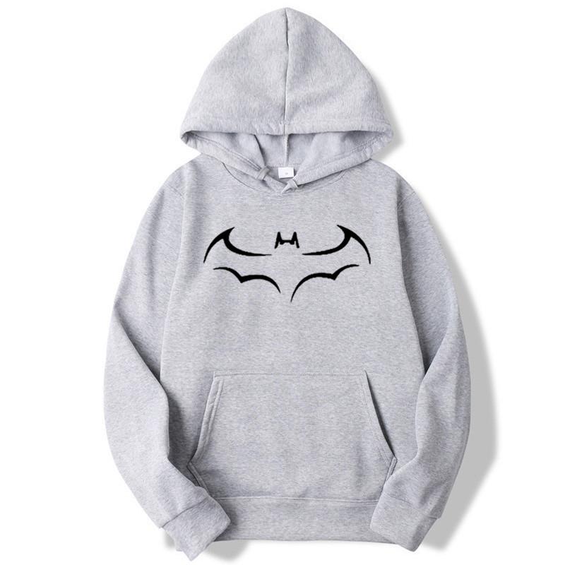 Moda Yarasa Baskılı Erkek Kapüşonlu Sweatshirt Sonbahar Kış Kapüşonlu Eşofman Üstü Günlük Erkek Kapüşonlu Sweatshirt Ceket Sudadera Hombre Kapüşonlu Sweatshirtler Erkek